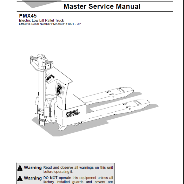 BT PMX45 Electric Pallet Truck Master Service Manual