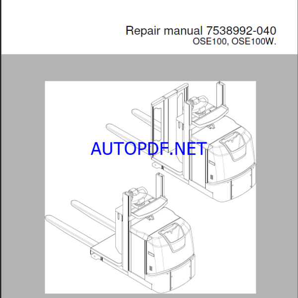 BT OSE100, OSE100W Order Picker Repair Manual