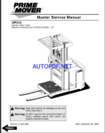 BT OPX30 Electric Order Picker Master Service Manual (311347-000 and 311348-000)