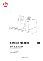 BT Opus OL25, OL25P Electric Pallet Truck Master Service Manual