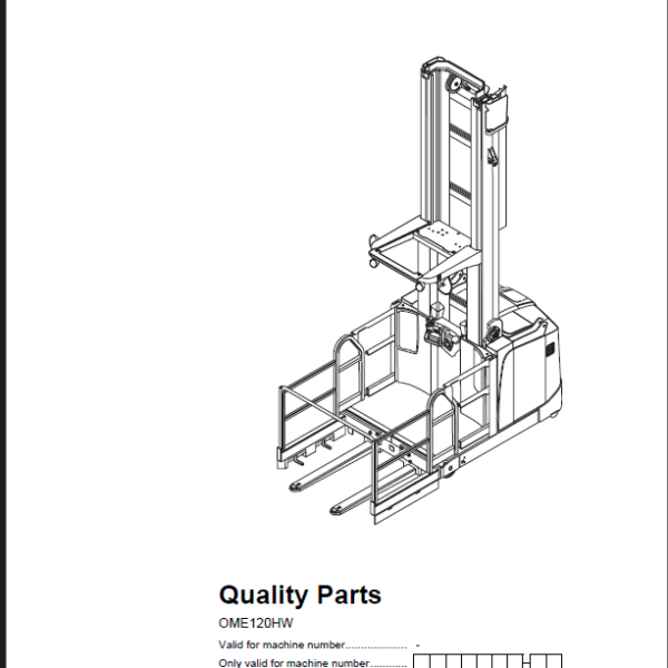 BT OME120HW Order Picker Quality Parts Manual
