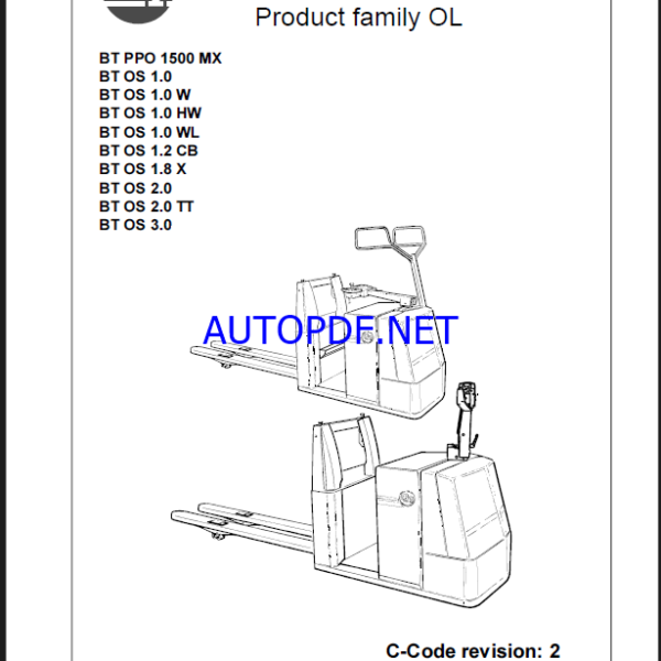 BT PPO1500MX, OS1.0, OS1.0W, OS1.0HW, OS1.0WL, OS1.2CB, OS1.8X, OS2.0, OS2.0TT, OS3.0 Order Picker Master Service Manual
