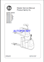 BT PPO 1500 MX, OS 1.0, OS 1.0 W, OS 1.0 HW, OS 1.0 WL, OS 1.2 CB, OS 1.8 X, OS 2.0, OS 3.0 Electric Order Picker Master Service Manual