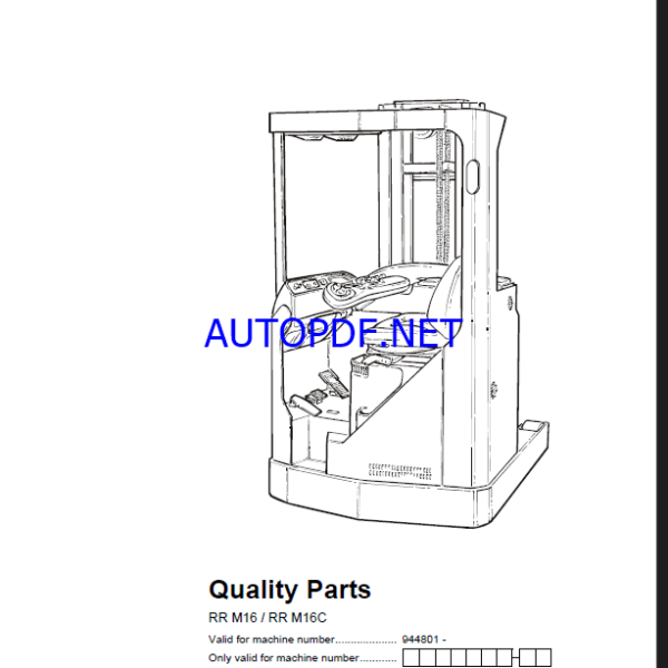 BT RR M16, RR M16C Reach Truck Quality Parts Manual