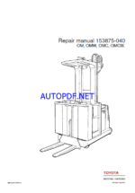 BT OM, OMW, OMC, OMCW Order Picker Repair Manual