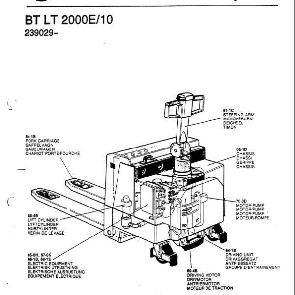 BT LT2000E-10 Electric Pallet Truck Quality Parts Manual