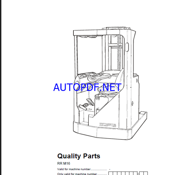 BT RR M16 Reach Truck Quality Parts Manual