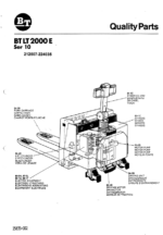 BT LT2000E Electric Pallet Truck Quality Parts Manual