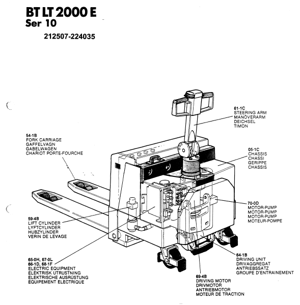 BT LT2000E Electric Pallet Truck Quality Parts Manual
