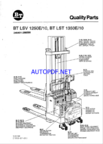 BT LSV1250E-10, LST1350E-10 Electric Stacker Quality Parts Manual