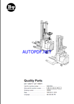 BT LSV 1250-11, LST 1350-11 Pedestrian Stacker Quality Parts Manual