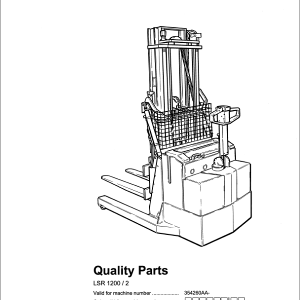BT LSR1200-2 Stand-In Stacker Quality Parts Manual