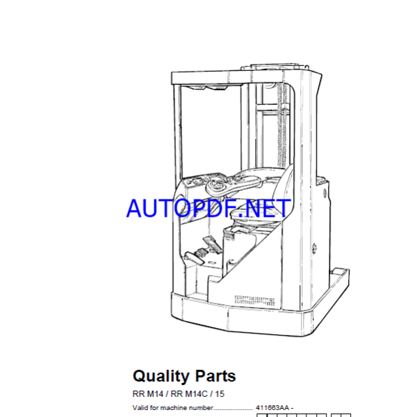 BT RR M14, RR M14C, RR M15 Reach Truck Quality Parts Manual