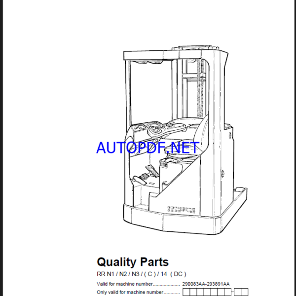BT RR N1, N2, N3-C, 14-DC Reach Truck Quality Parts Manual