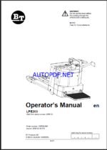 BT LPE200 Electric Pallet Truck Operators Manual