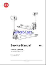 BT LHM230, LHM230P Hand Pallet Truck Master Service Manual