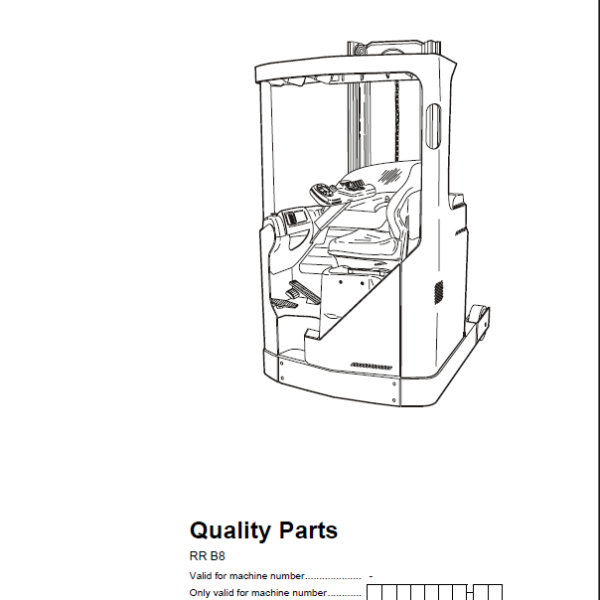 BT RR B8 Reach Truck Quality Parts Manual