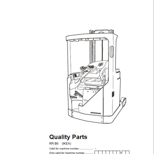 BT RR B6 Reach Truck Quality Parts Manual