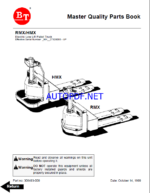 BT RMX, HMX Reach Truck Quality Parts Manual