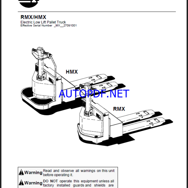 BT RMX, HMX Reach Truck Master Service Manual
