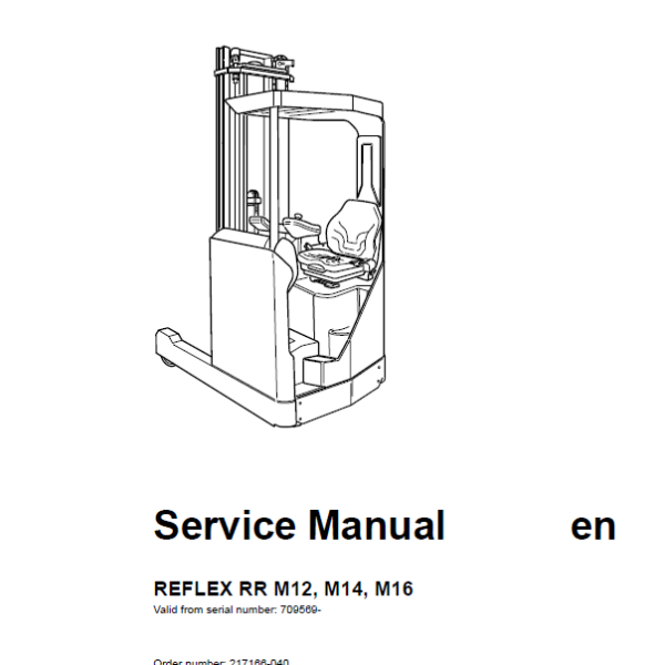 BT REFLEX RR M12, M14, M16 Reach Truck Master Service Manual