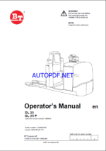 BT OL25, OL25P Order Picker Operators Manual