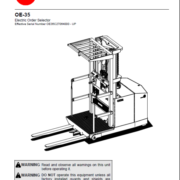 BT OE35 Electric Pallet Truck Master Service Manual