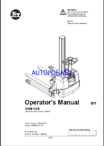 BT HWE100S Electric Pallet Truck Operators Manual