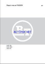 BT HWE100, HWE100S, LWE130 Pedestrian Pallet Truck Repair Manual