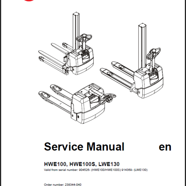 BT HWE100, HWE100S, LWE130 Electric Pallet Truck Master Service Manual