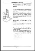 BT RRE120M, RRE140M, RRE160M Reach Truck Operators Manual