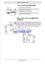 BT OME100H, OME120HW Order Picker Operators Manual