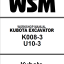 Kubota K008-3 U10-3 Excavator Workshop Manual