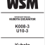 Kubota K008-3 U10-3 Code No.97899-60736 Excavator Workshop Manual