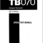 Takeuchi TB070 Compact Excavator Operators Manual (0L1-107E0) (SN 1703004-)