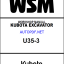 Kubota U35-3 Excavator Book Code 97899-60580 Workshop Manual
