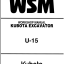 Kubota U-15 Excavator Workshop Manual