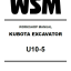 Kubota U10-5 Excavator Workshop Manual