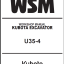 Kubota U35-4 Excavator Workshop Manual