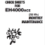 EH4000AC2 MONTHLY MAINTENANCE CHECK SHEETS