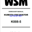 Kubota K008-5 Excavator Workshop Manual