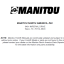 MHT 10160 M SERIES-E2 PARTS MANUAL